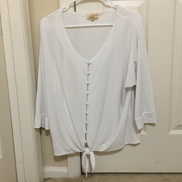 Choices Tops - Choices White Blouse || Size XL